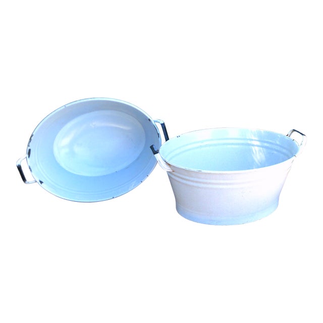 19th Century English Metal Tubs With Handles a Pair Chairish