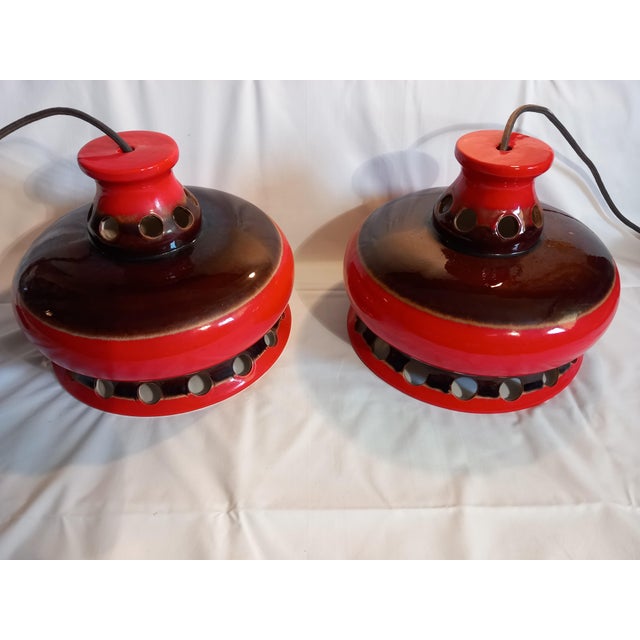 Ceramic Pendant Lamps, 1970s, Set of 2 For Sale - Image 11 of 11