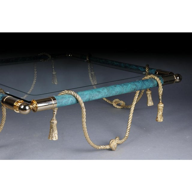 Hollywood Regency Style Coffee Table in Brass and Gold with Glass For Sale - Image 16 of 18