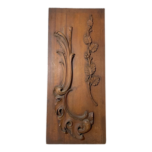 Antique Hand Carved Wood Relief Wall Architectural Salvage Panel Sculpture Art