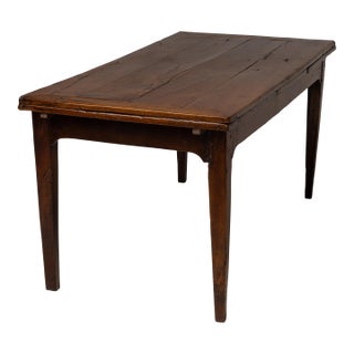 Antique French Provincial Farmhouse Dining Table With Draw-Leaf Extension, 19th C For Sale