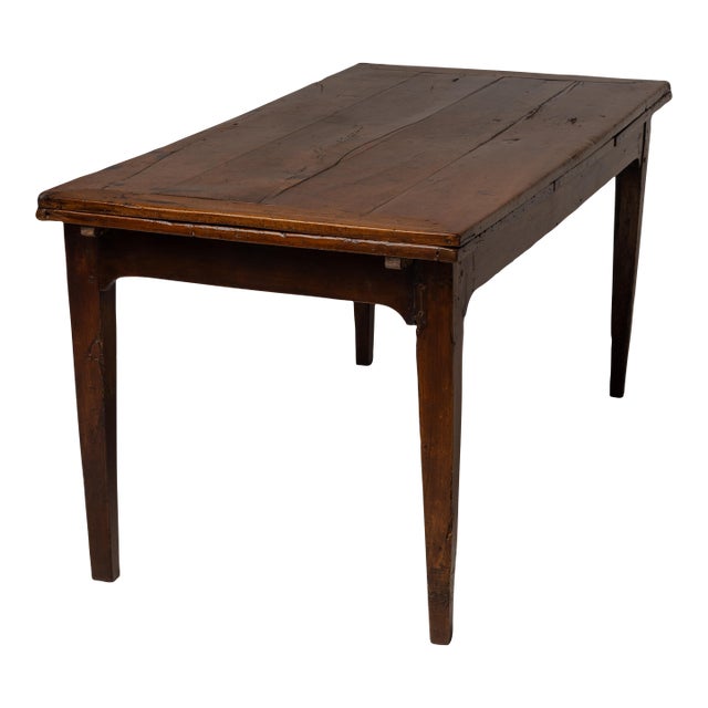 Antique French Provincial Farmhouse Dining Table With Draw-Leaf Extension, 19th C For Sale