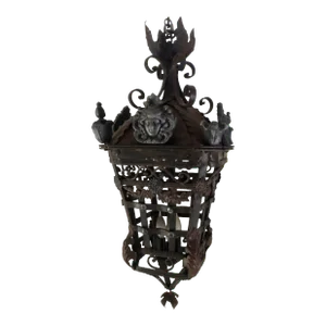 Early 20th Century Spanish Cast Iron Light Fixture