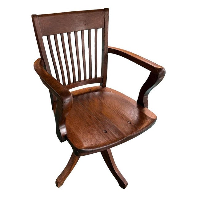 Bentwood Captains Chair with Swiveling Base For Sale - Image 6 of 9