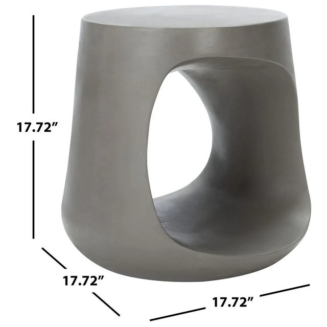 Vikki Concrete Accent Stool - Dark Gray For Sale - Image 4 of 10