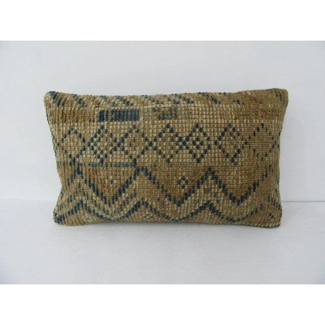 Brown & Navy Blue Pillow For Sale - Image 4 of 4
