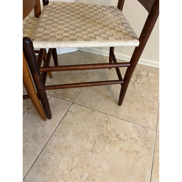 Mid 20th Century 2 Mid 20th Century in the Style of Nichols & Stone Shaker Style Ladderback Side Chairs For Sale - Image 5 of 12