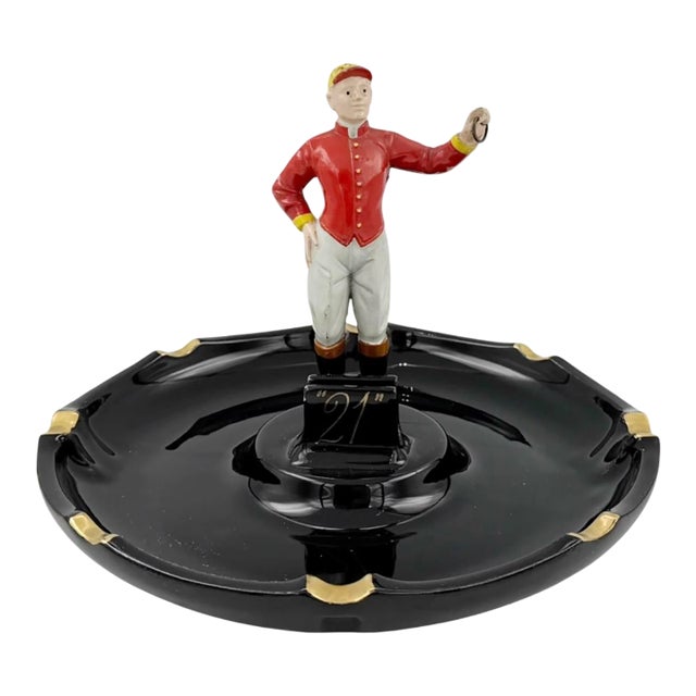 Vintage the 21 Club Nyc Restaurant Equestrian Jockey Ashtray New York City For Sale