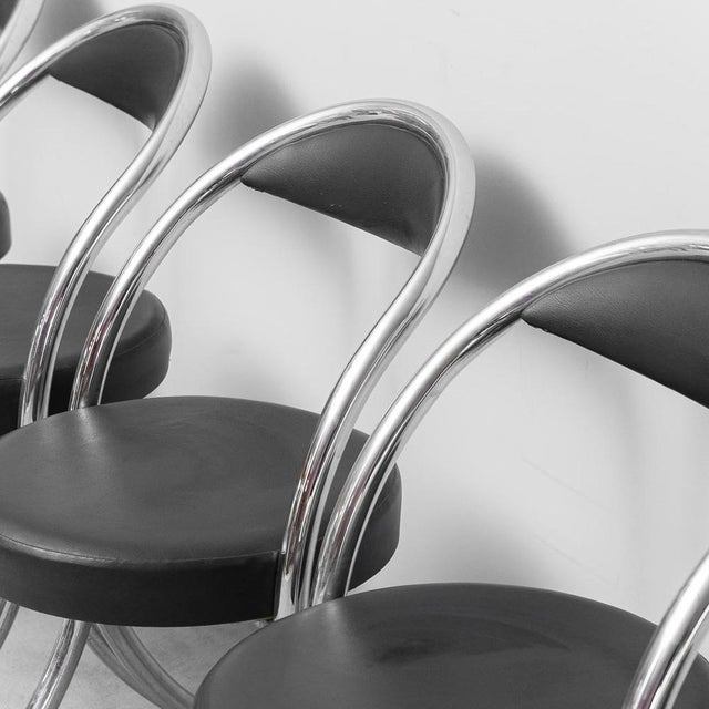 Chairs in Eco-Leather in the Style of Giotto Stoppino, 1970s, Set of 6 For Sale - Image 11 of 12