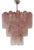 Large Pink Murano Glass Prisms Tube Chandelier For Sale