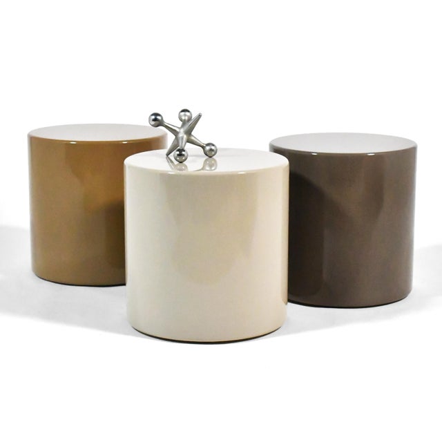 Mid 20th Century Metro Cylindrical Tables - Set of Three For Sale - Image 4 of 7