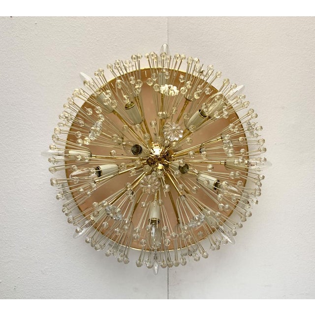 Austrian Flower Snowflake Ceiling Lamp by Emil Stejnar for Rupert Nikoll, Vienna, Austria, 1950s For Sale - Image 11 of 18