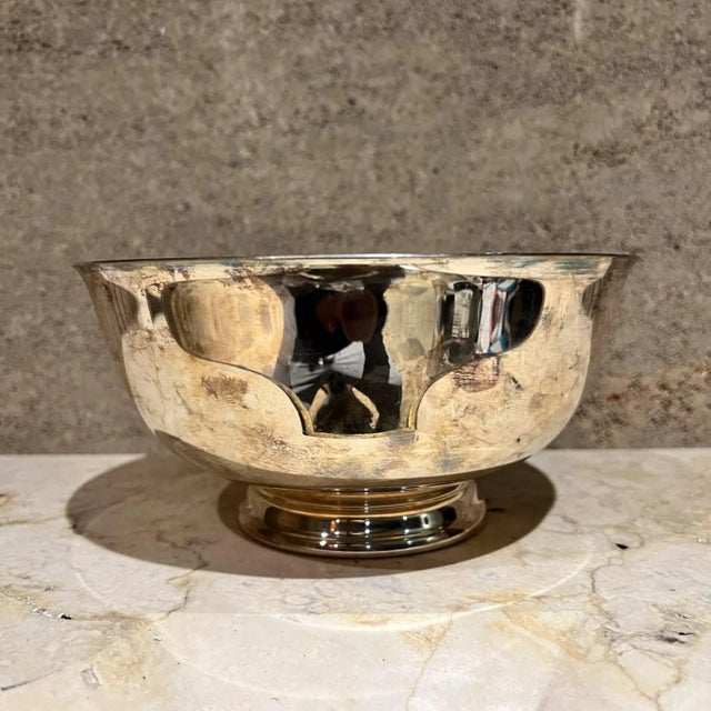 1970s Reed & Barton Silverplated Bowl, Mid-Century Modern, 8.25\" Diameter For Sale - Image 5 of 8