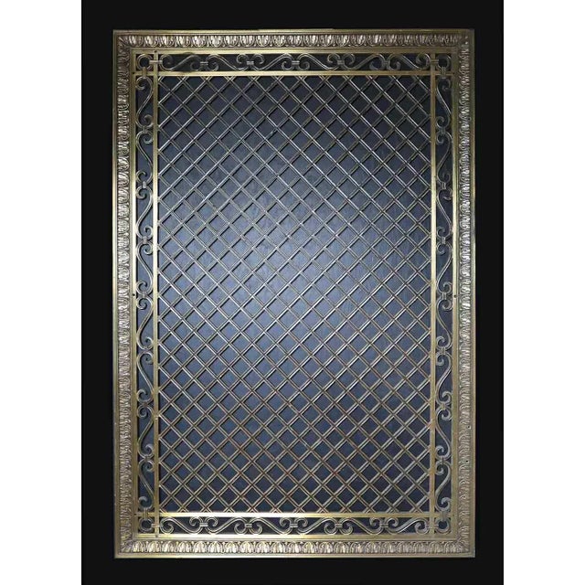 1900 - 1909 Antique Bronze Grille - Diamond Lattice For Sale - Image 5 of 5