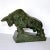 Spinach Jade Charging Bull Oxen Sculpture Statuette Figurine on Pedestal. Fabulous piece of Chinese art ornately carved...