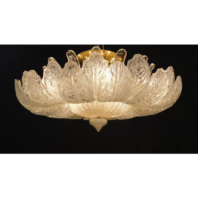 1960s 1960s Clear Graniglia Murano Leaves Flush Mount For Sale - Image 5 of 10