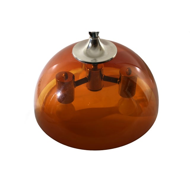 Chestnut 1970s Mid Century Modern Dome Hanging Swag Light for Ceiling - Rewired For Sale - Image 8 of 12