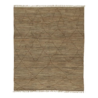 Rug & Kilim’s Modern Rug with Beige-brown Geometric Patterns - 13x19 For Sale