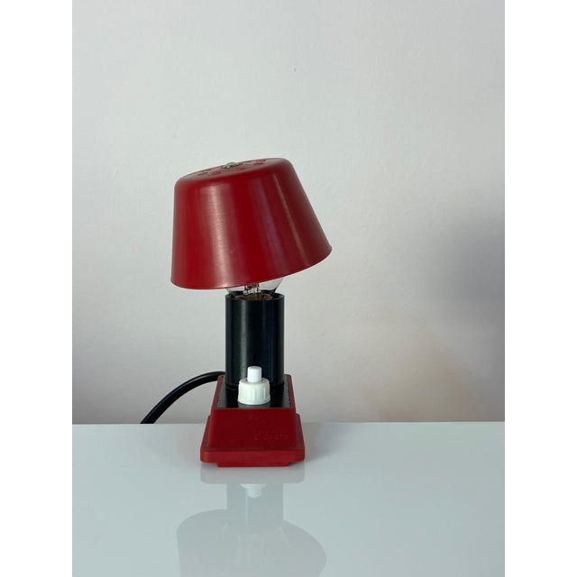Plastic Red Clamp Lamp with Plastic Shade and Switch from Elios For Sale - Image 7 of 11