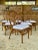 Brown Set of 6 Restored Coastal Rattan Dining Chairs in White Sunbrella For Sale - Image 8 of 11