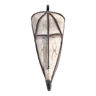 Lg Fang Mask Elongated Face Gabon African Mask 31" H For Sale