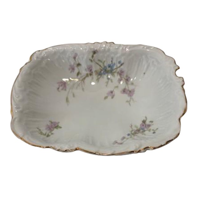 Vintage Traditional Floral Design Serving Dish For Sale