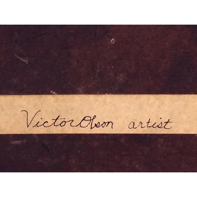 Mid Century Signed Impasto by Victor Olsen For Sale - Image 11 of 13