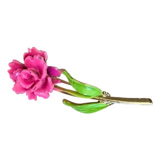 1960’s Vintage Enamel Flower Brooch For Sale