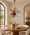 Sputnik Pendant Light with 51 Flowers in Multicolored Glass and Burnished Brass from Justfurnituress SRL For Sale - Image 9 of 11