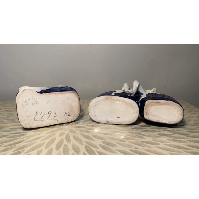 Ceramic Small Antique French Country Figural Porcelain Planters - Set of 2 For Sale - Image 7 of 8