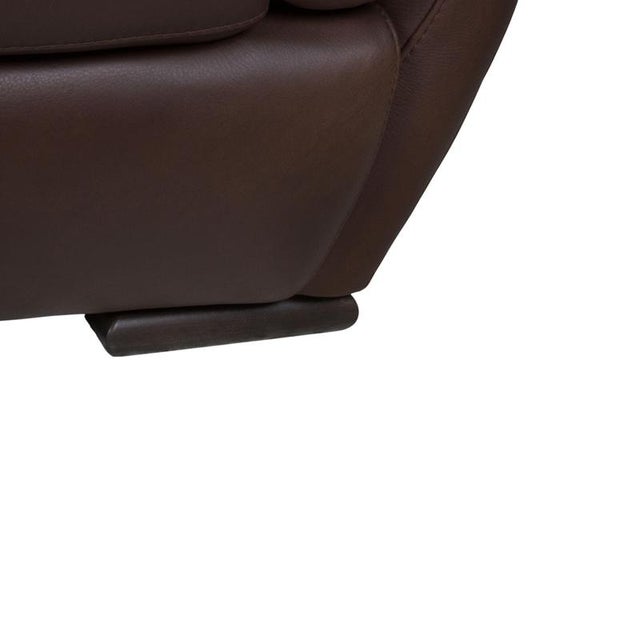 A399 2-Seater Dark Brown Leather Sofa from Natuzzi Editions For Sale - Image 5 of 12