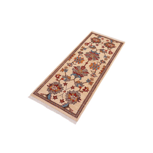 Art Nouveau Floral Ziegler Beige/Rust Wool Runner Rug- 2'1'' X 4'10'' For Sale - Image 3 of 10