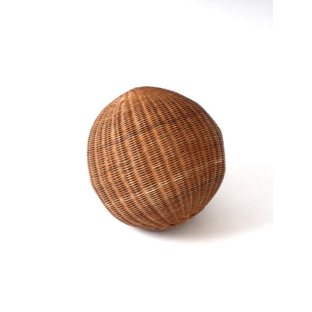 Contemporary Vintage Wicker Orb Sculpture For Sale - Image 3 of 15