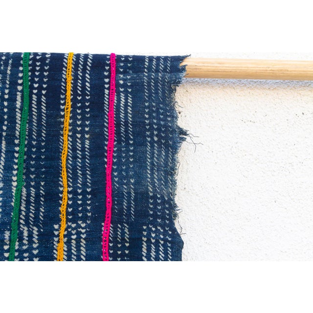 African Tuareg Twilight Indigo Mud Cloth Throw For Sale - Image 3 of 5