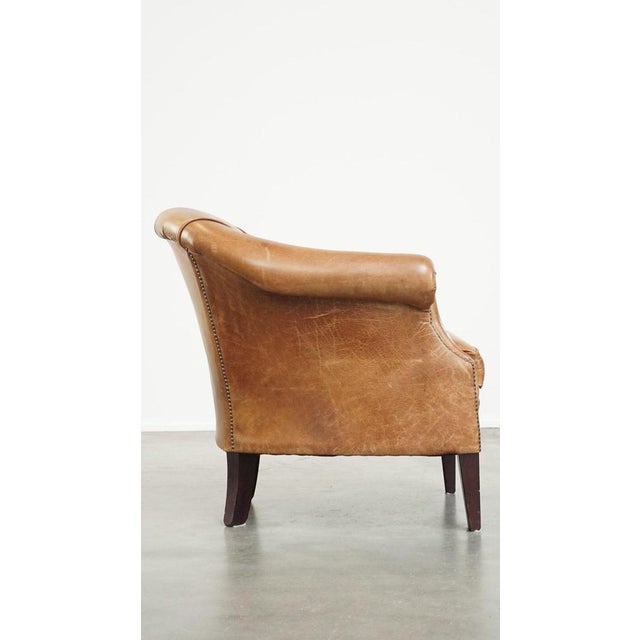 Brown Leather Club Chair For Sale - Image 3 of 12