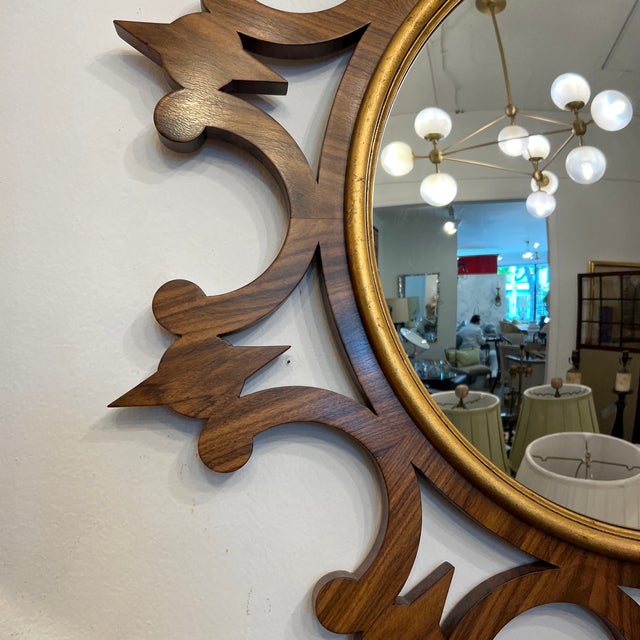 Keith Fritz Ball and Spike Mirror Walnut mirror with gold accents and fun design by Keith Fritz. This mirror sprang from...