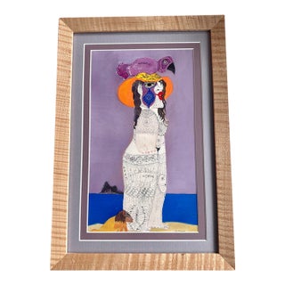 Peter Buch Attributed 1974 Formentera Original Mixed Media Figurative Art For Sale