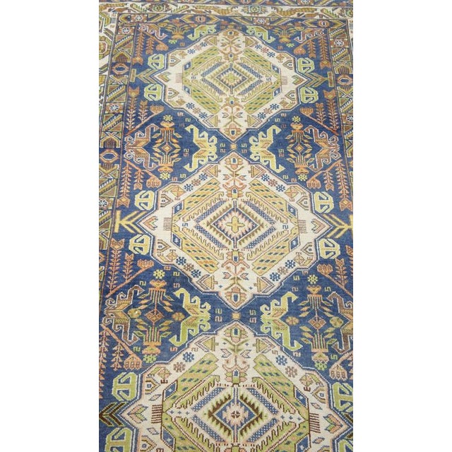 Vintage Hand-Knotted Patterned Rug For Sale - Image 5 of 9