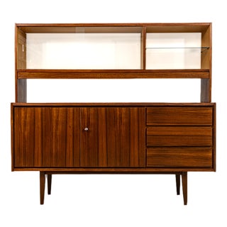 Vintage Sideboard with Display Unit from Swarzędzkie Fabryki Mebli, 1970s For Sale