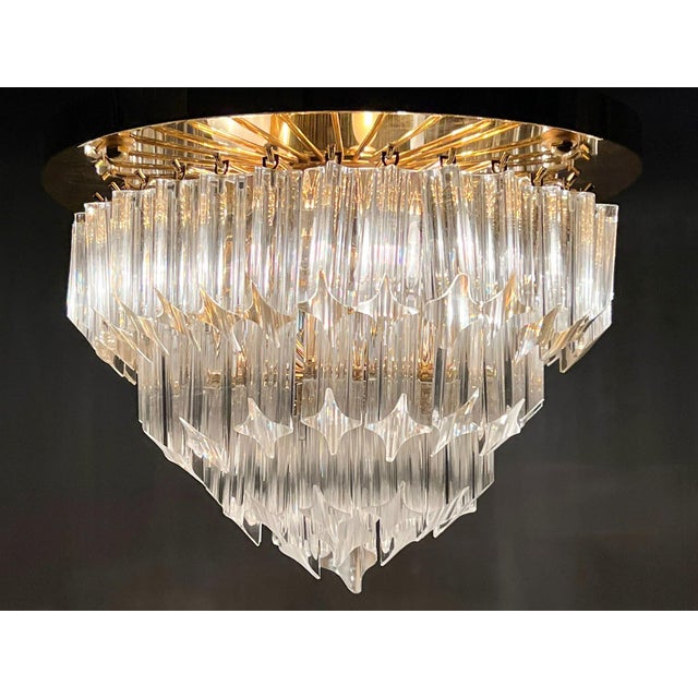 1970s Murano Glass Poliedri Flush Mount by Paolo Venini for Novaresi, 1970s For Sale - Image 5 of 7
