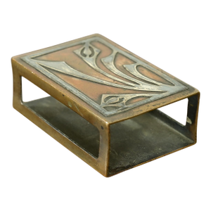 Heintz Arts & Crafts Sterling Silver on Bronze Matchbox Holder