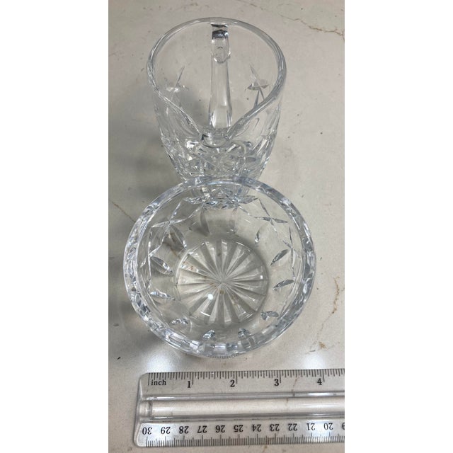 Glass Mid 20th Century Waterford Cut Crystal Open Sugar & Creamer - Set of 2 For Sale - Image 7 of 13
