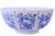 Maitland-Smith chinoiserie porcelain 10 inch console bowl with blue and white decorated panels depicting forrest wood land...