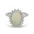 Contemporary 1980s Vintage Opal Diamond 14k White Gold Cluster Ring, Size 7 For Sale - Image 3 of 6