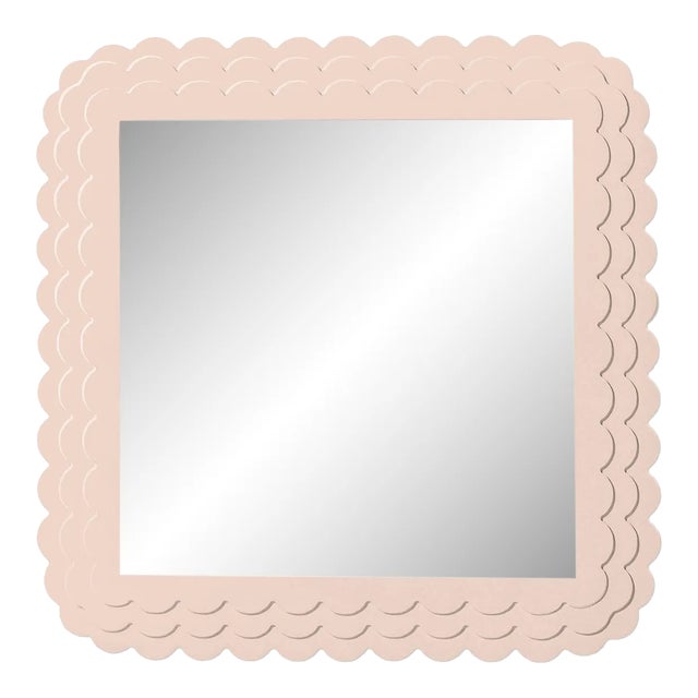 Fleur Home Carnival Krewe Square Mirror in Pink Ground, 24x24 For Sale