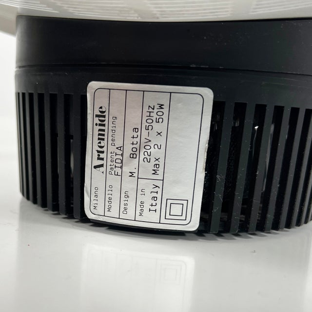 Black Fidia Wall Lamp by Mario Botta for Artemide, 1980s For Sale - Image 8 of 11