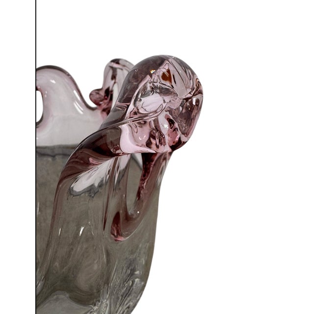 10 1/2”W x 8 1/2”H x 9 3/4”D Base: 3” Diameter This sculptural vessel is an elegant example of mid-to-late 20th-century...