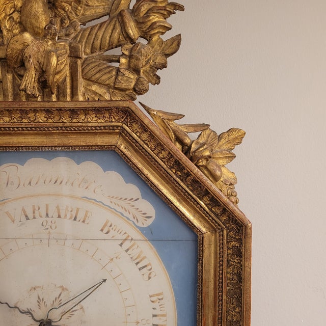 Louis XVI Torricelli Barometer in Carved and Gilded Wooden Frame, France, 18th Century For Sale - Image 18 of 18