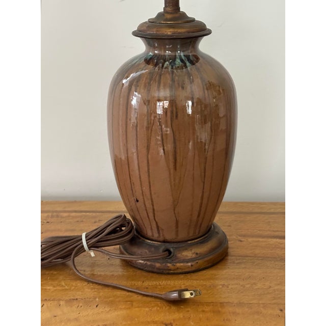 Metal 1960s Mid-Century Studio Pottery Table Lamp For Sale - Image 7 of 8
