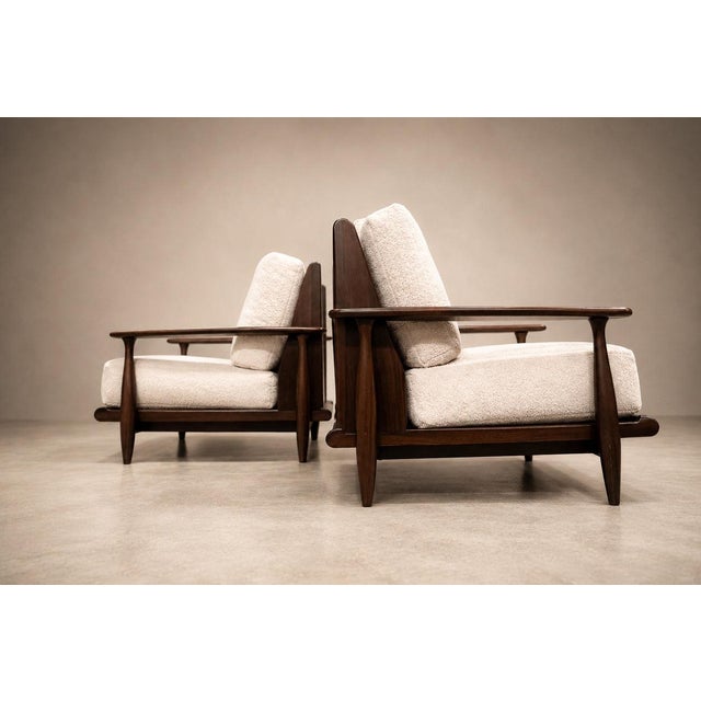 1960s Pair of Armchairs in Brazilian Rosewood & Bouclé by Liceu de Artes, 1960s – Lot 218A For Sale - Image 5 of 14
